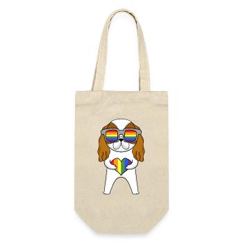 LGBT Hund Cavalier King Charles Spaniel Regenbogen - Geschenkbeutel für Flaschen - Natur - Vorne