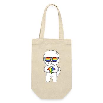 LGBT Dog Bichon Frisé Rainbow - Gift Bag for Bottles - nature - Front