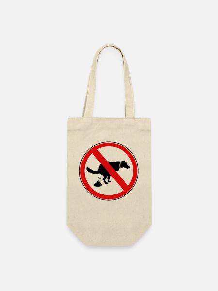 Hundehaufen Verboten - Geschenkbeutel für Flaschen - Natur