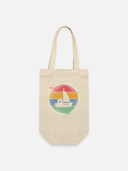 Segelboot Segler Segeln Kinder Motiv - Geschenkbeutel für Flaschen - Natur