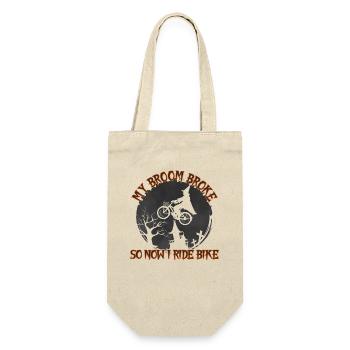 My Broom Is Broken, Now I Ride Bike - Gift Bag for Bottles - nature - Front