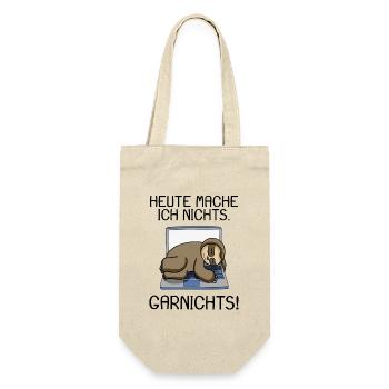 Lustiger Faultier Spruch Büro Humor Geschenk - Geschenkbeutel für Flaschen - Natur - Vorne