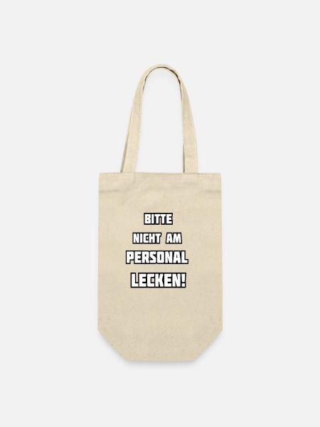 Bitte nicht am Personal lecken Kellner, Bedienung - Geschenkbeutel für Flaschen - Natur