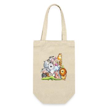 Happy Animal Pile I Animals I Zoo I Wilderness I Fun - Gift Bag for Bottles - nature - Front