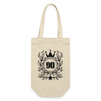 90 - Born year Year of birth 1990 - Gift Bag for Bottles - nature - Front