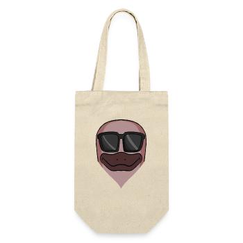 cooles Schnabeltier mit Sonnenbrille - Geschenkbeutel für Flaschen - Natur - Vorne