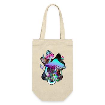 Zauberpilze farbenfrohe Pilz Kunst Goa Psy Trance - Geschenkbeutel für Flaschen - Natur - Vorne