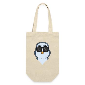 Cooler Pinguin mit Sonnenbrille Cool - Geschenkbeutel für Flaschen - Natur - Vorne