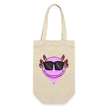 cooler Axolotl - Geschenkbeutel für Flaschen - Natur - Vorne
