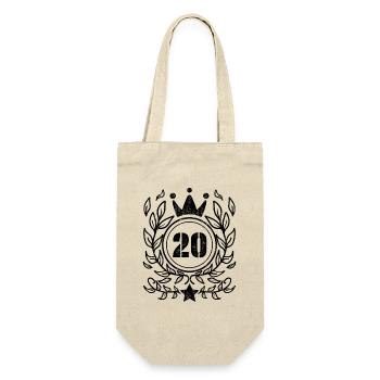 20 years old crown - 20 birthday - Gift Bag for Bottles - nature - Front