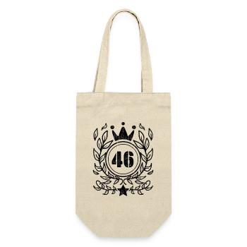 46 - Jahrgang Jahr Geburtsjahr 1946 - Geschenkbeutel für Flaschen - Natur - Vorne