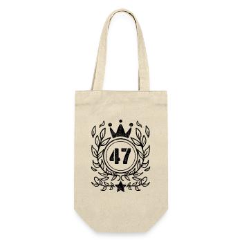 47 - Jahrgang Jahr Geburtsjahr 1947 - Geschenkbeutel für Flaschen - Natur - Vorne