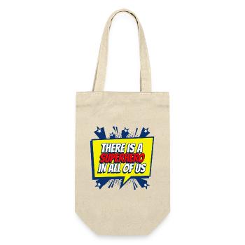 In jedem von uns steckt ein Superheld - Geschenkbeutel für Flaschen - Natur - Vorne