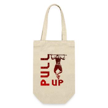 Pull-Up Calisthenics Red Power Design - Geschenkbeutel für Flaschen - Natur - Vorne