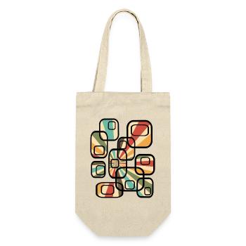 70s wallpaper pattern cuboid retro pattern - Gift Bag for Bottles - nature - Front