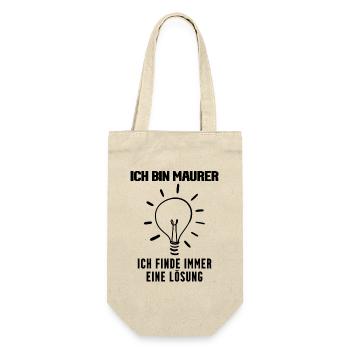 Maurer Beruf Ausbildung - Geschenkbeutel für Flaschen - Natur - Vorne