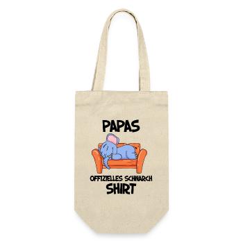 Papa Schlafshirt Vater Geschenk - Geschenkbeutel für Flaschen - Natur - Vorne