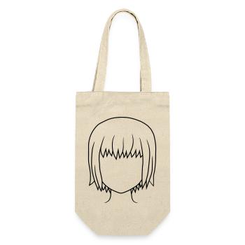Manga Girl Head - Gift Bag for Bottles - nature - Front