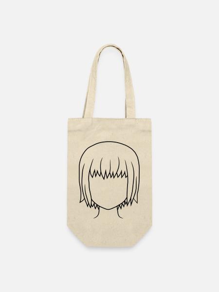 Manga Mädchen Gesichtslos Kopf - Geschenkbeutel für Flaschen - Natur