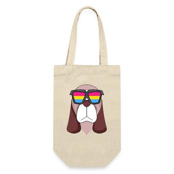 Pansexual Basset Hound Dog - Dog with glasses - Gift Bag for Bottles - nature - Front