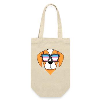 Transgender Epagneul Breton Dog - Dog with Glasses - Gift Bag for Bottles - nature - Front