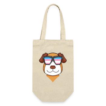 Transgender Jack Russell Terrier Hund - Geschenkbeutel für Flaschen - Natur - Vorne