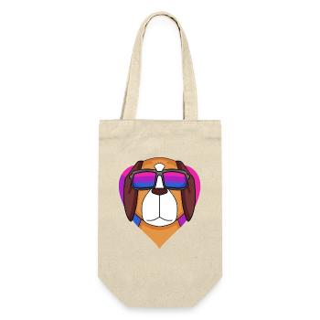 Bisexuell Bernhardiner Hund - Hund mit Brille - Geschenkbeutel für Flaschen - Natur - Vorne