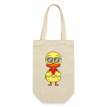 Canard avec lunettes de soleil et cœur - Sac à bouteille - nature - Devant