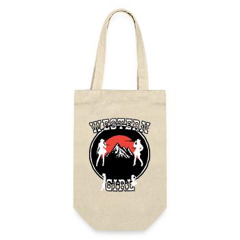 Western Girl Mountain Silhouette - Geschenkbeutel für Flaschen - Natur - Vorne