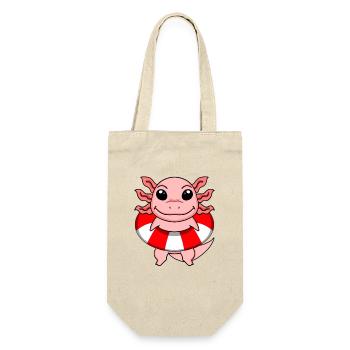 Axolotl Schwimmen Rettungsring - Geschenkbeutel für Flaschen - Natur - Vorne
