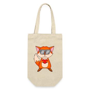 Renard avec lunettes de soleil et cœur - Sac à bouteille - nature - Devant