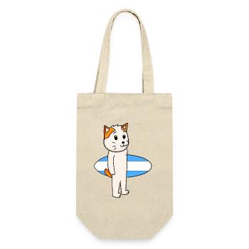 Surfboard Cat Japanese Bobtail Surfing Gift - Gift Bag for Bottles - nature - Front