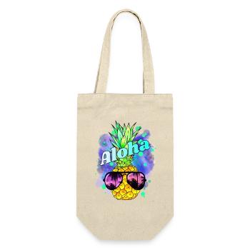 Ananas Aloha Colorful - Geschenkbeutel für Flaschen - Natur - Vorne