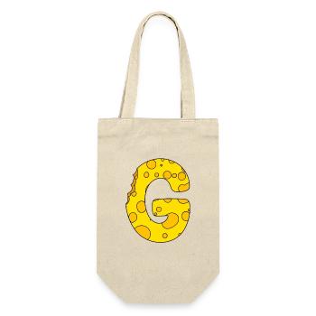 Buchstabe G - Geschenkbeutel für Flaschen - Natur - Vorne