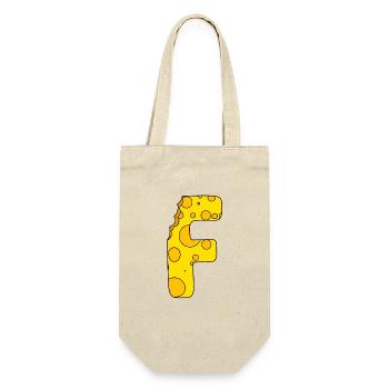 Buchstabe F - Geschenkbeutel für Flaschen - Natur - Vorne