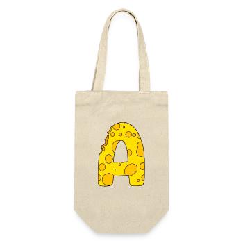 Buchstabe A - Geschenkbeutel für Flaschen - Natur - Vorne