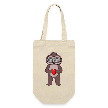 Sloth with sunglasses and heart - Gift Bag for Bottles - nature - Front