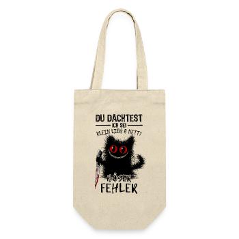 Böser Fehler Grinsekatze Verrückte Katze Messer - Geschenkbeutel für Flaschen - Natur - Vorne