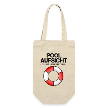 Pool Aufsicht mit Rettungsring - Geschenkbeutel für Flaschen - Natur - Vorne