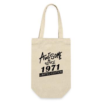 1971 - Jahrgang 1971 - Geschenkbeutel für Flaschen - Natur - Vorne