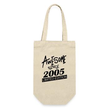 2005 - Jahrgang 2005 - Fantastisch seit 2005 - Geschenkbeutel für Flaschen - Natur - Vorne