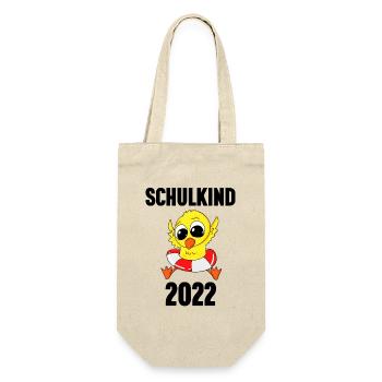 Schuldkind Einschulung 2022 - Geschenkbeutel für Flaschen - Natur - Vorne