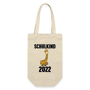 Schuldkind Einschulung 2022 - Geschenkbeutel für Flaschen - Natur - Vorne