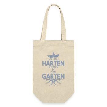 Garten Sprüche Nur die Harten kommen in den Garten - Geschenkbeutel für Flaschen - Natur - Vorne