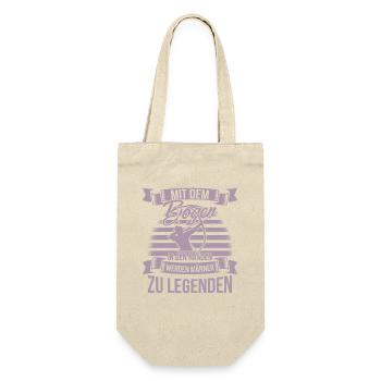 Bogenschiessen mit dem Bogen in den Händen - Geschenkbeutel für Flaschen - Natur - Vorne