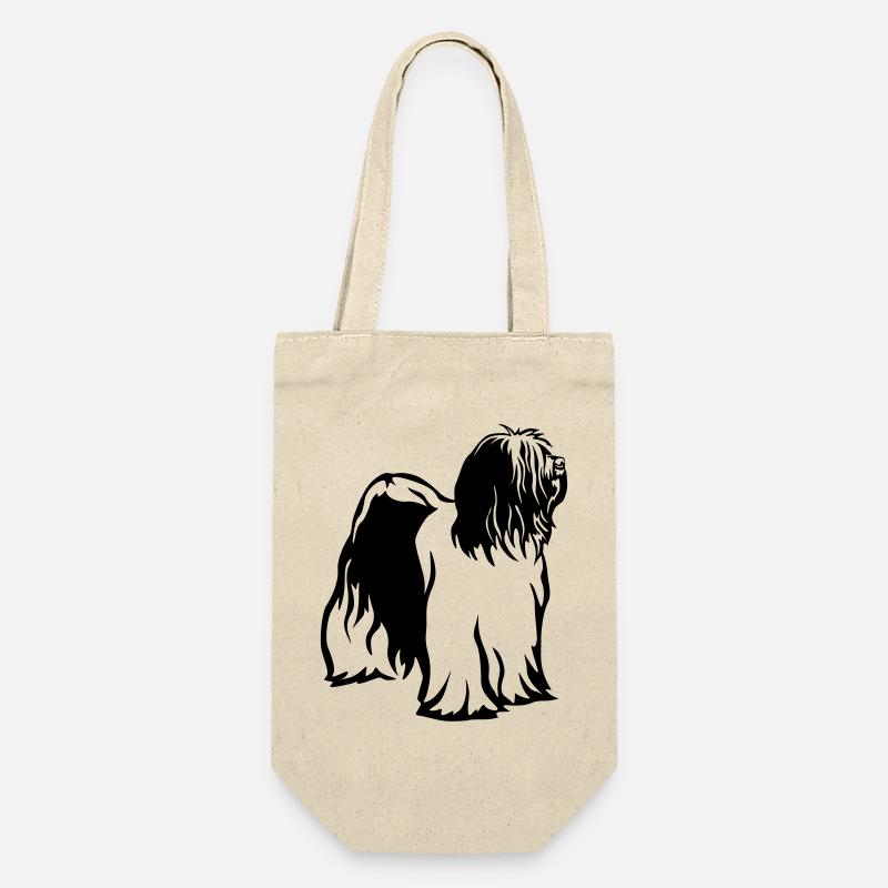 Tibet Terrier - Geschenkbeutel für Flaschen - Natur