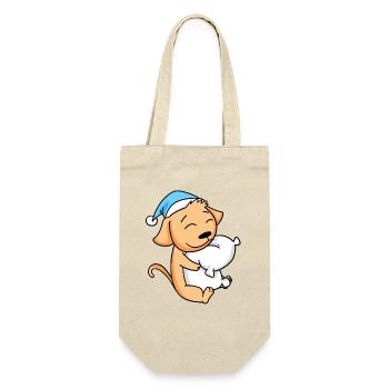Hund Baby - Geschenkbeutel für Flaschen - Natur - Vorne