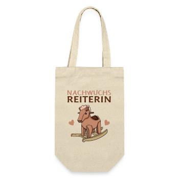 Baby Pferd Reiten Spruch - Geschenkbeutel für Flaschen - Natur - Vorne