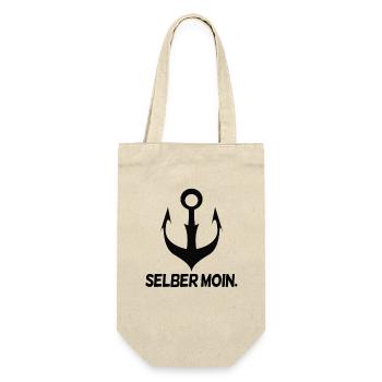 Selber Moin - Moin lustig - Geschenkbeutel für Flaschen - Natur - Vorne