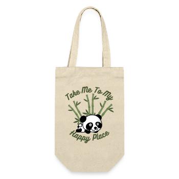 Take me to My Happy Place - Panda Lovers T-Shirt - Geschenkbeutel für Flaschen - Natur - Vorne